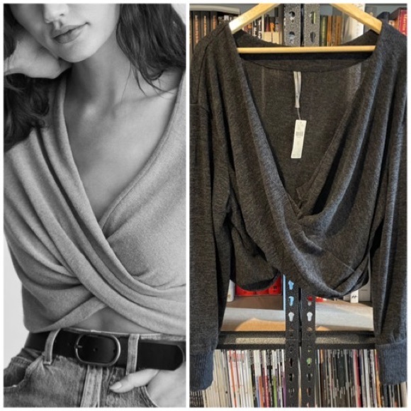 *Sold* Anthropologie Criss Cross Cropped Two Way Sweater - Picture 5 of 15